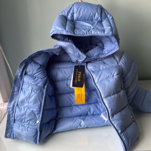 Ralph Lauren Light Blue girls Puffer Jacket - Picture 5 of 6